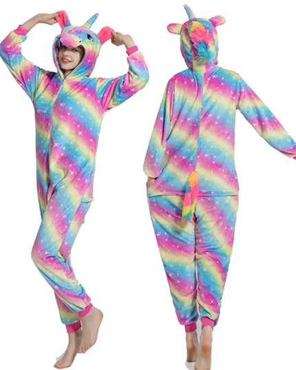 Rainbow Stripe Tween Unicorn Onesie