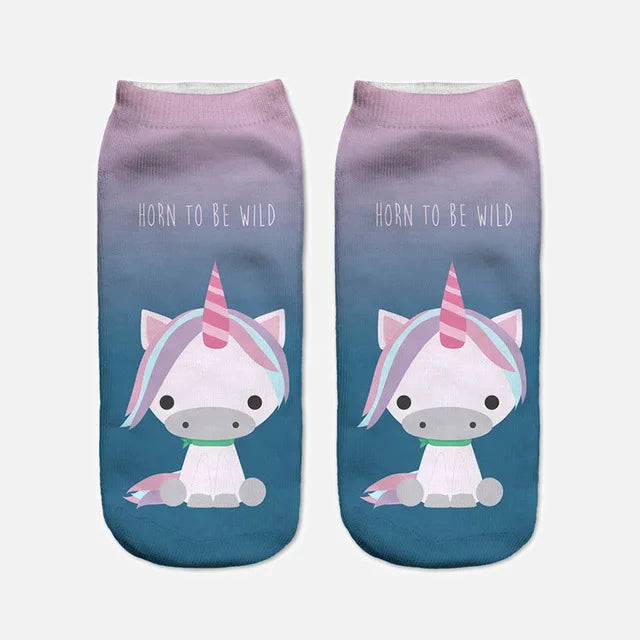 Cute Baby Unicorn Print Socks
