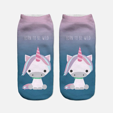 Cute Baby Unicorn Print Socks