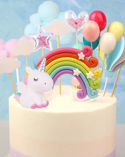 8-Piece Unicorn Cake Topper Kit