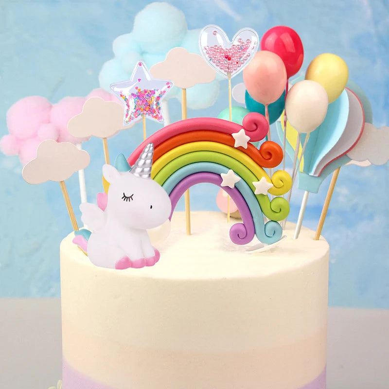 8-Piece Unicorn Cake Topper Kit