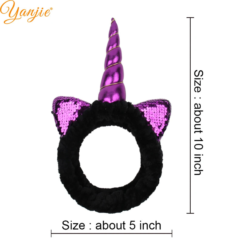 Black and Purple Spa Unicorn Headband