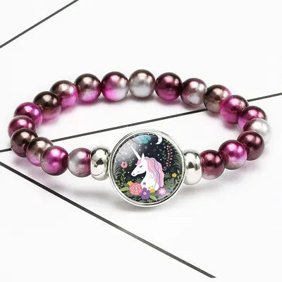 Crystal Purple Unicorn Bracelet