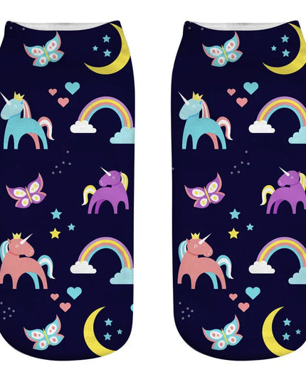 Night Sky Fantasy Unicorn Socks