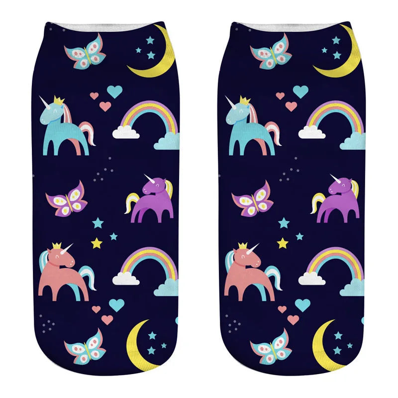 Night Sky Fantasy Unicorn Socks