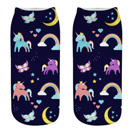 Night Sky Fantasy Unicorn Socks