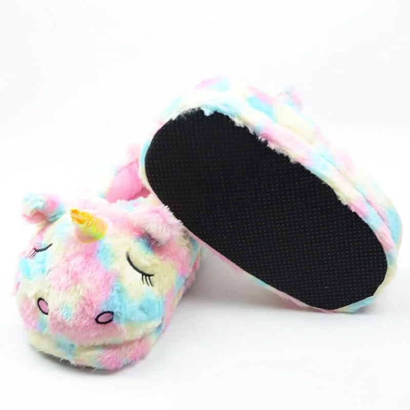 Dreamy Rainbow Unicorn Slippers