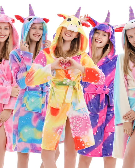 Sherpa Trimmed Unicorn Plush Robe