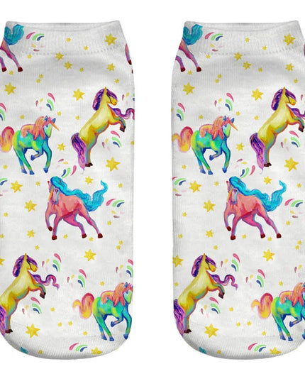Colorful Unicorn Pattern Socks