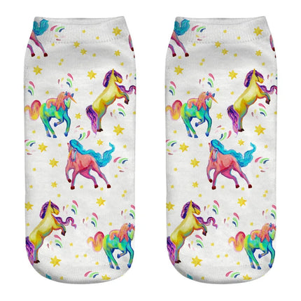 Colorful Unicorn Pattern Socks