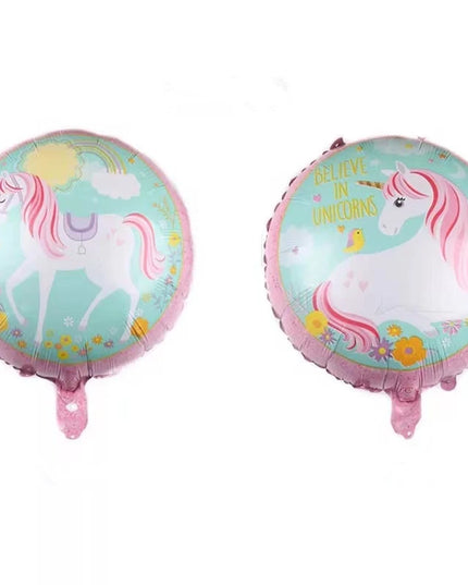 Unicorn balloon with stars shining in party light