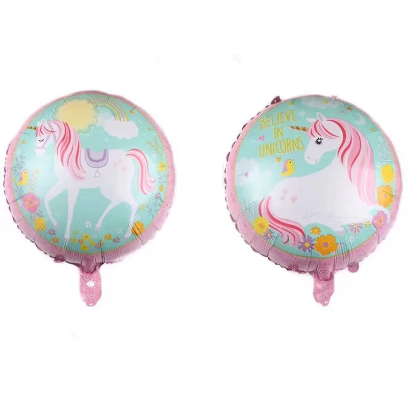 Unicorn balloon with stars shining in party light