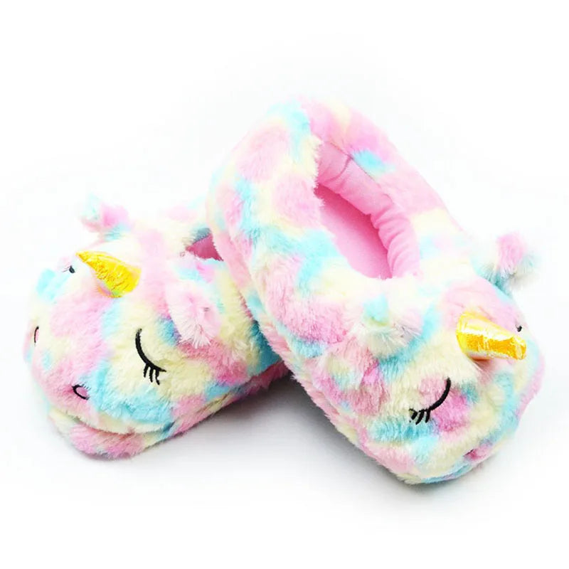 Dreamy Rainbow Unicorn Slippers