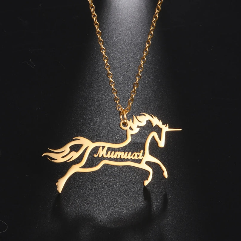 Personalized Unicorn Name Necklace