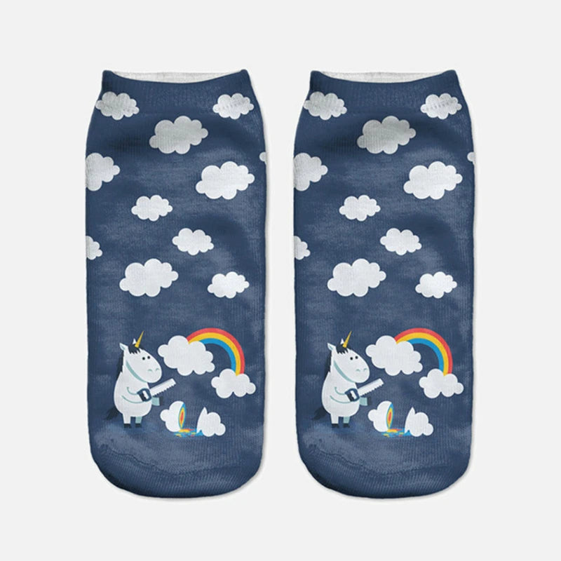 Golden Sparkly Unicorn Socks for Kids