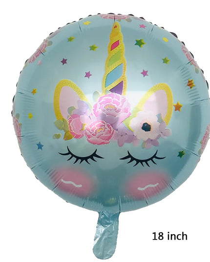 Unicorn balloon styled on a birthday party table