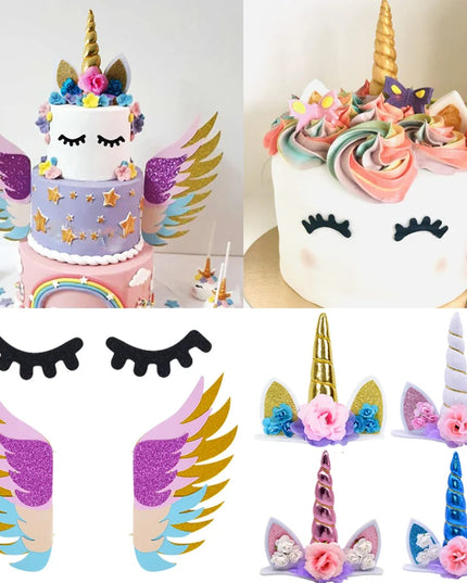 Pink Unicorn Horn Cake Topper