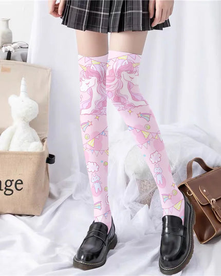 Unicorn Thigh-High Socks 60cm
