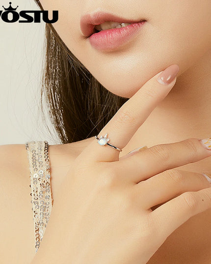 925 Opal Unicorn Open Ring