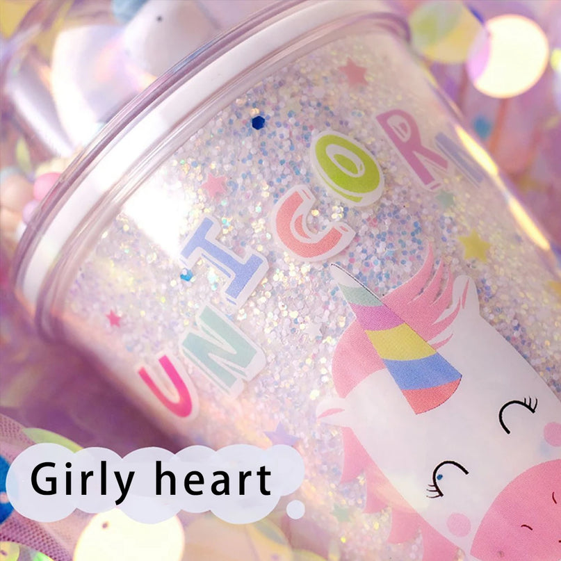 Glitter Dome Unicorn Water Bottle