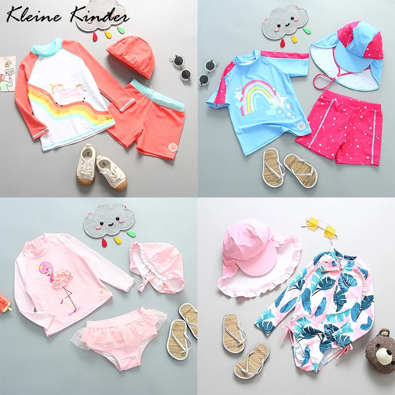 Coral Childrens Unicorn Swimsuit Set