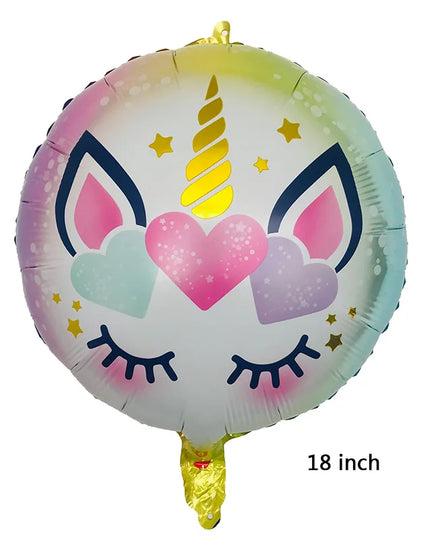 Unicorn horn balloon with pastel gradient and gold horn