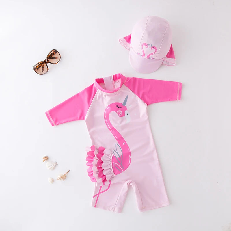 Teal Boys Unicorn Swimsuit with Dinos