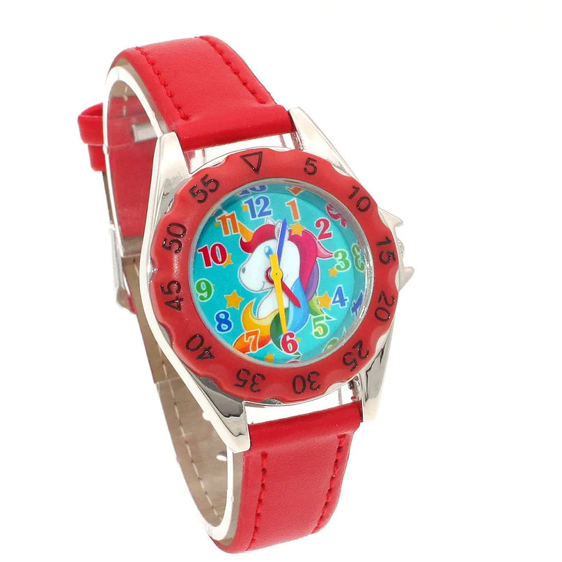 Red Leather Unicorn Watch