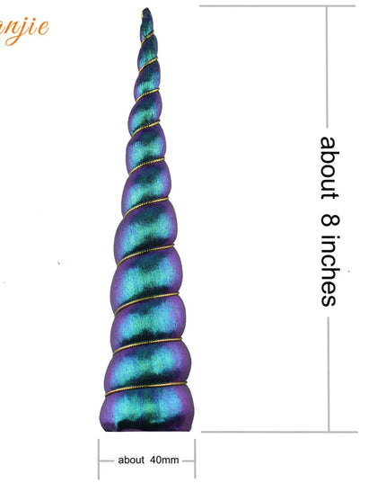 8-Inch Silver Unicorn Horn for Cosplay