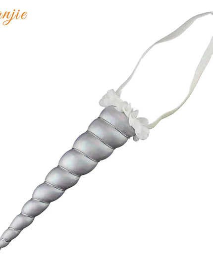 8-Inch Silver Unicorn Horn for Cosplay