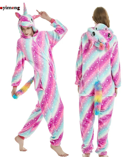 Candy Stripe Zip Up Unicorn Onesie
