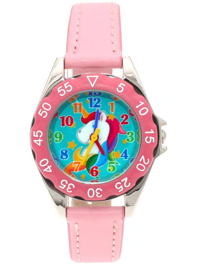 Black Leather Unicorn Watch