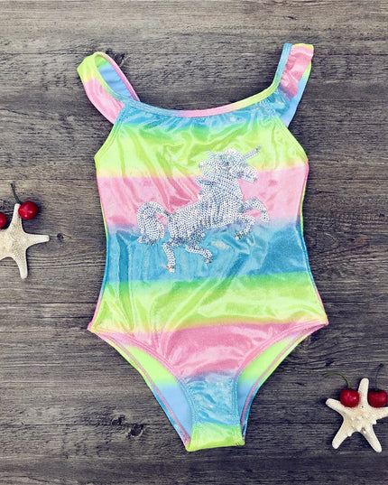 Glitter Rainbow Unicorn Swimsuit