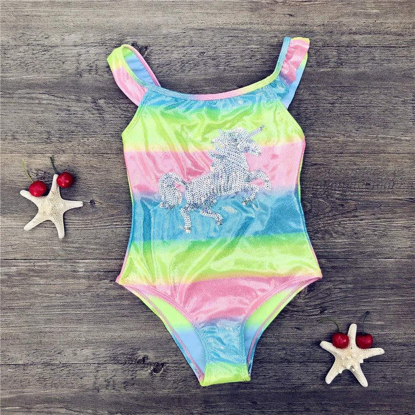 Glitter Rainbow Unicorn Swimsuit
