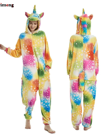 Rainbow Burst Plush Unicorn Onesie