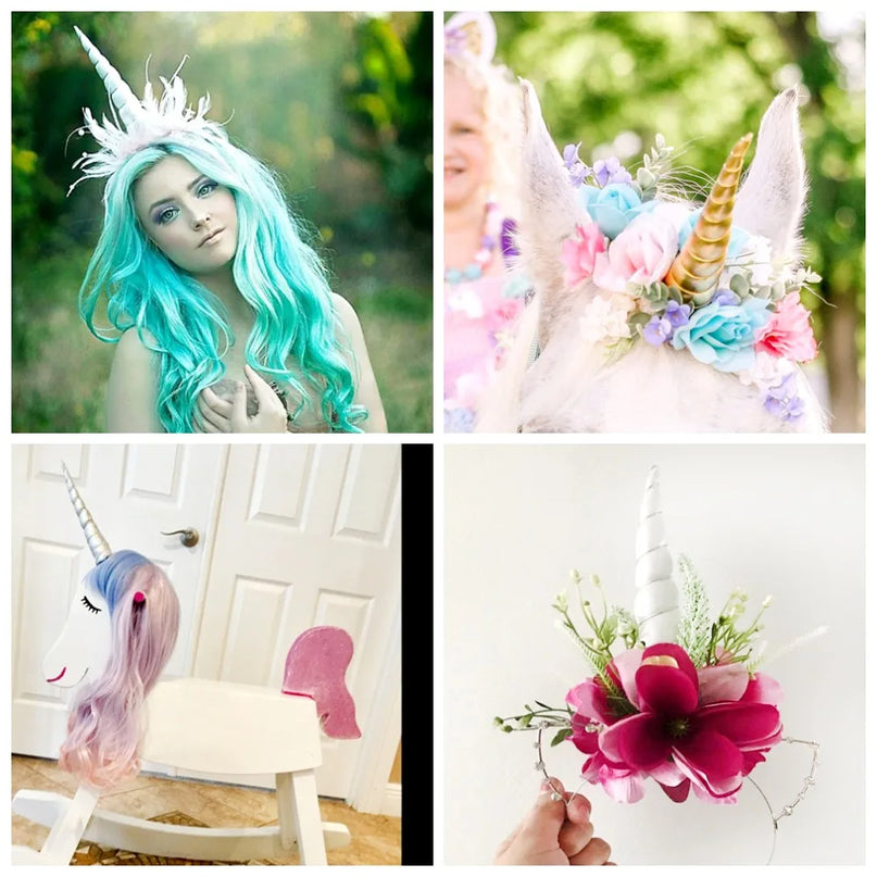 White Iridescent Cosplay Unicorn Horn