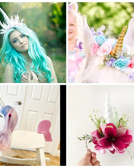 White Felt Unicorn Horn for Cosplays