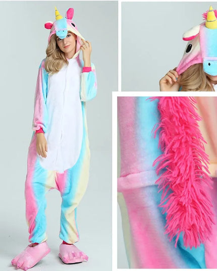 Pastel Gradient Fleece Unicorn Onesie