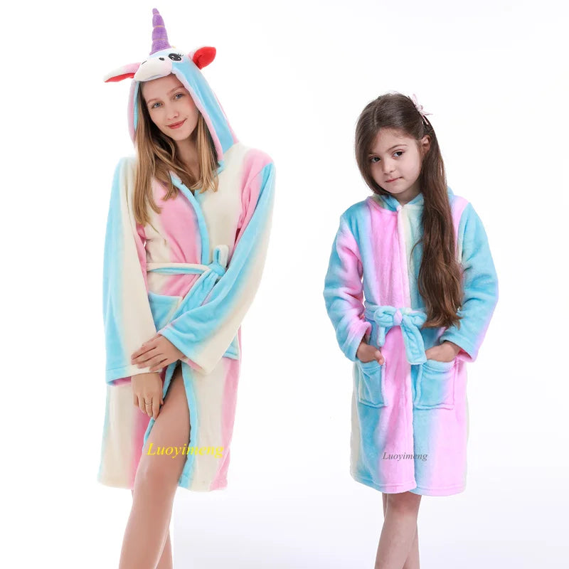 Sherpa Trimmed Unicorn Plush Robe