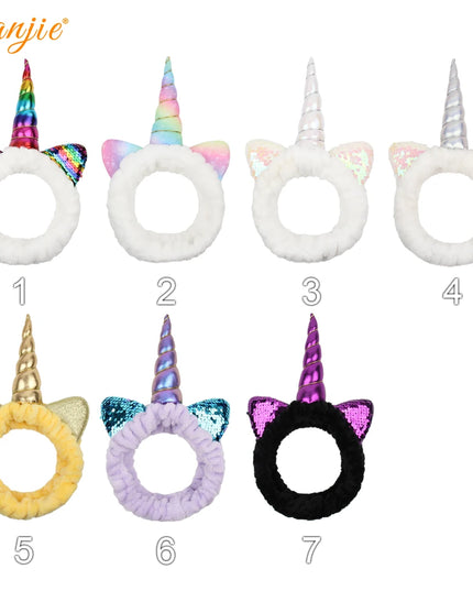 White Fluffy Unicorn Spa Headband