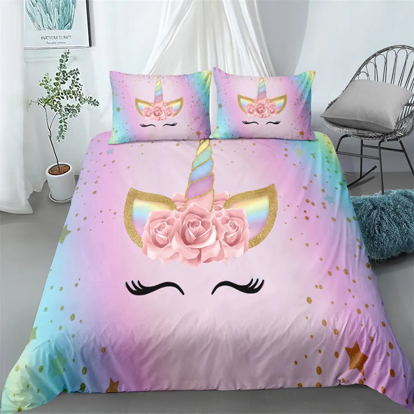 Confetti Peacock Unicorn Bedding