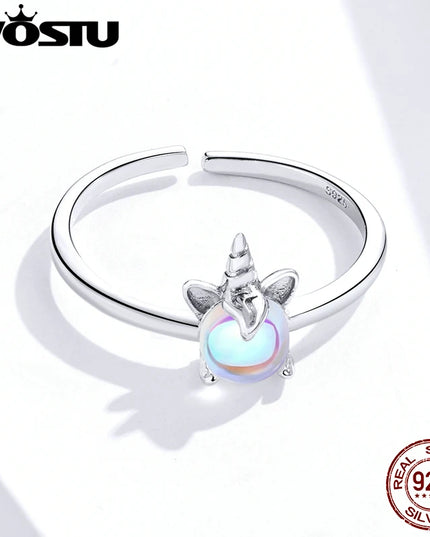 925 Opal Unicorn Open Ring