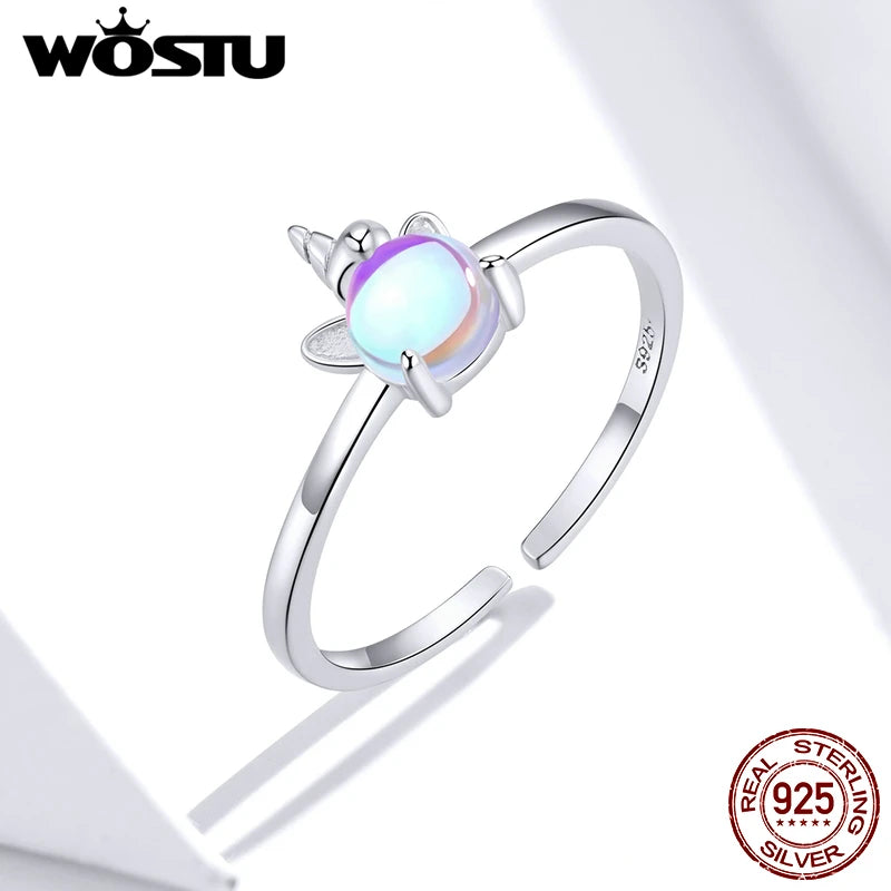 925 Opal Unicorn Open Ring