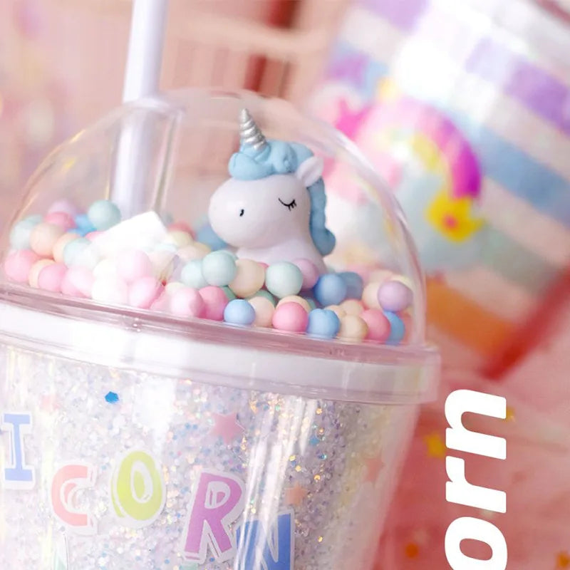 Glitter Dome Unicorn Water Bottle