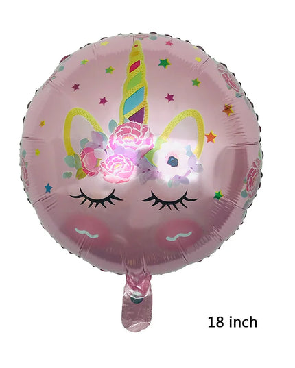 Flower crown in pink and white on the unicorn balloon