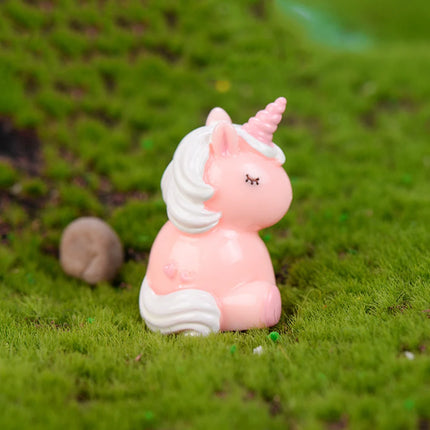 Pink Unicorn Plant Figurine