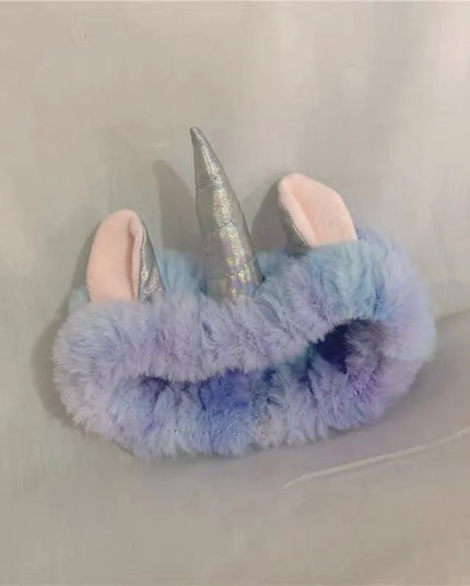 Fluffy Lavender Unicorn Ear Headband