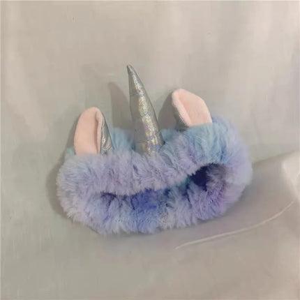 Fluffy Lavender Unicorn Ear Headband