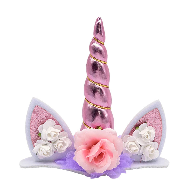 Pink Unicorn Horn Cake Topper