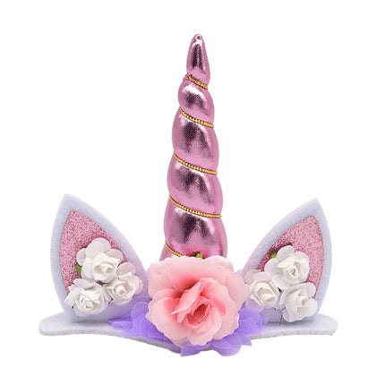 Pink Unicorn Horn Cake Topper
